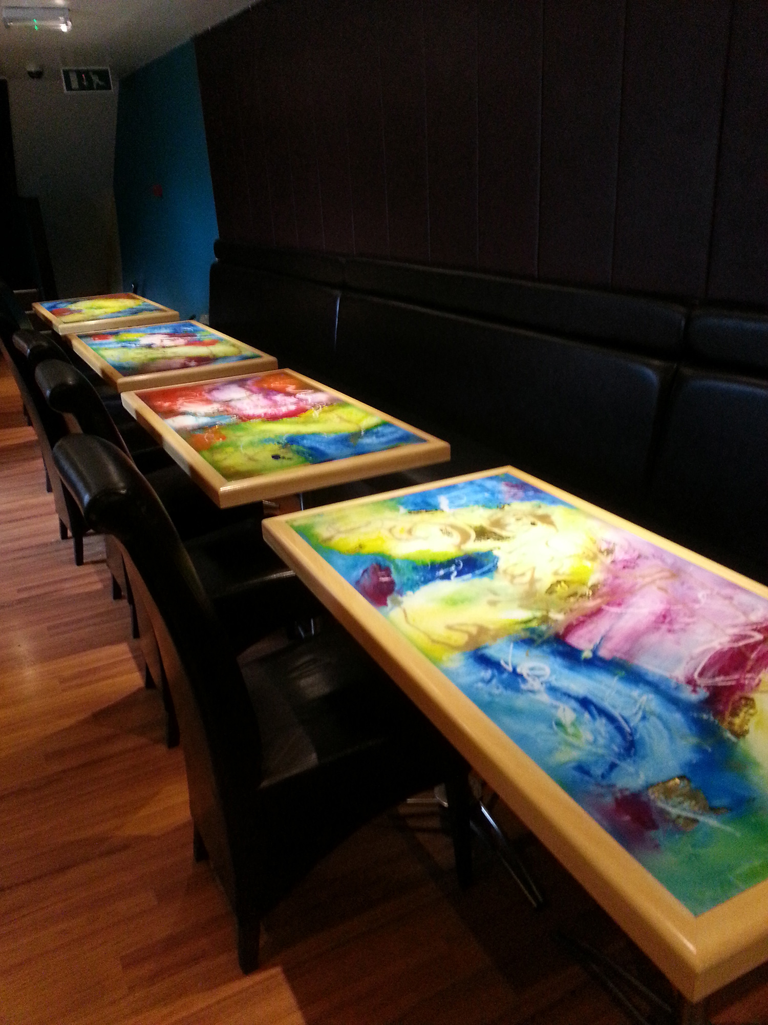 Cafe Indiya Glass Table Top Art