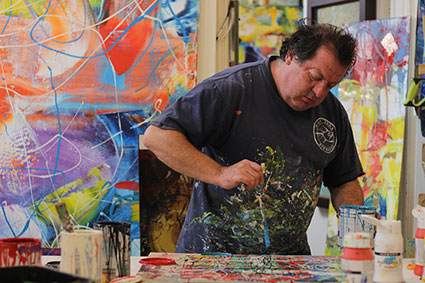 Martin Bush in the studio