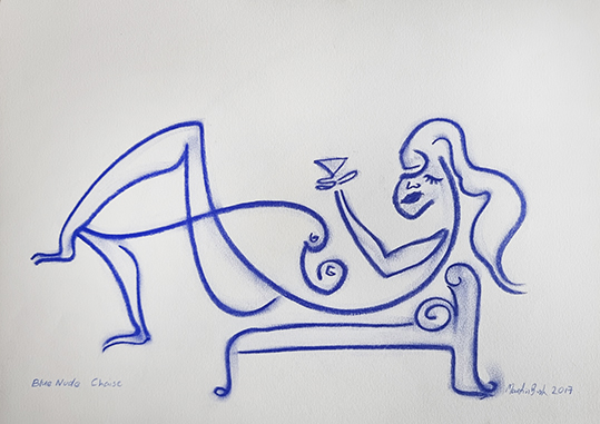 Blue Nude Chaise 1