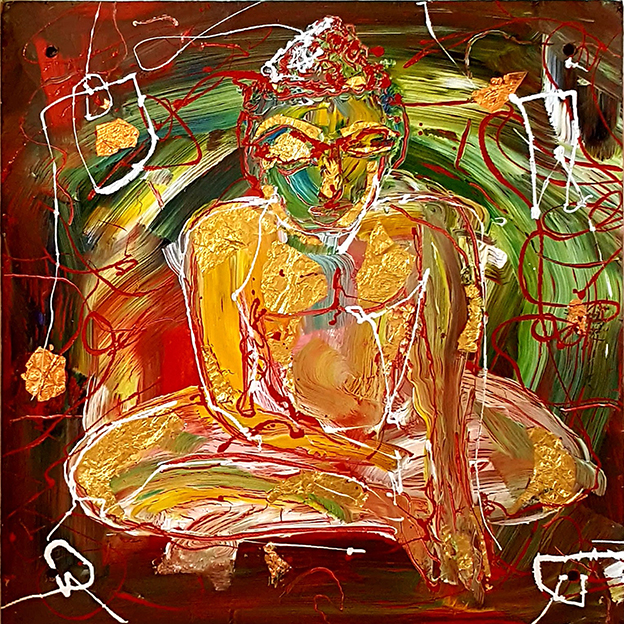 Sitting Buddha painting