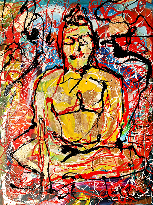 Sitting Buddha painting